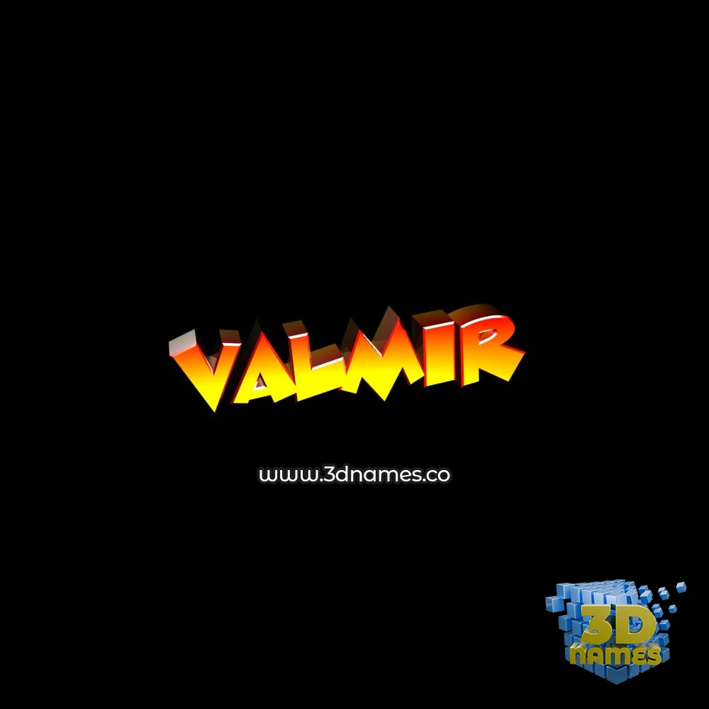 valmir in Black Background style - 3D name wallpaper