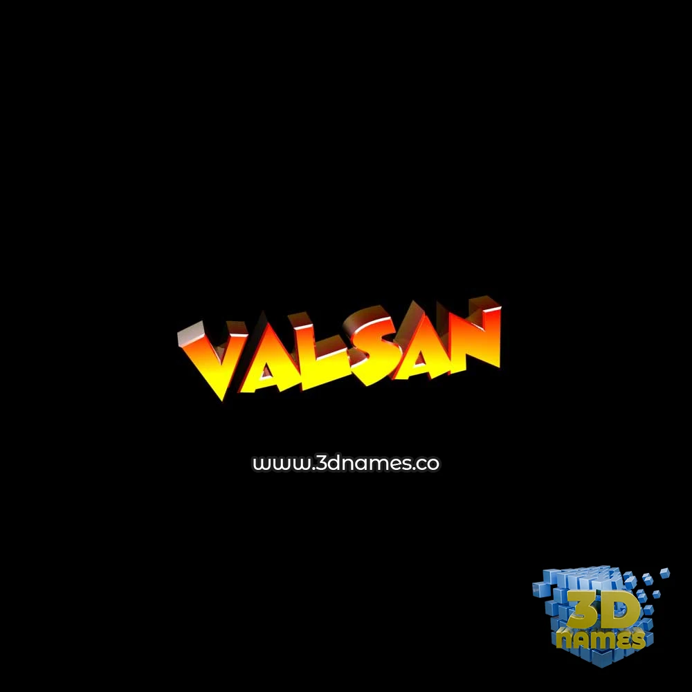 valsan in Black Background style - 3D name wallpaper