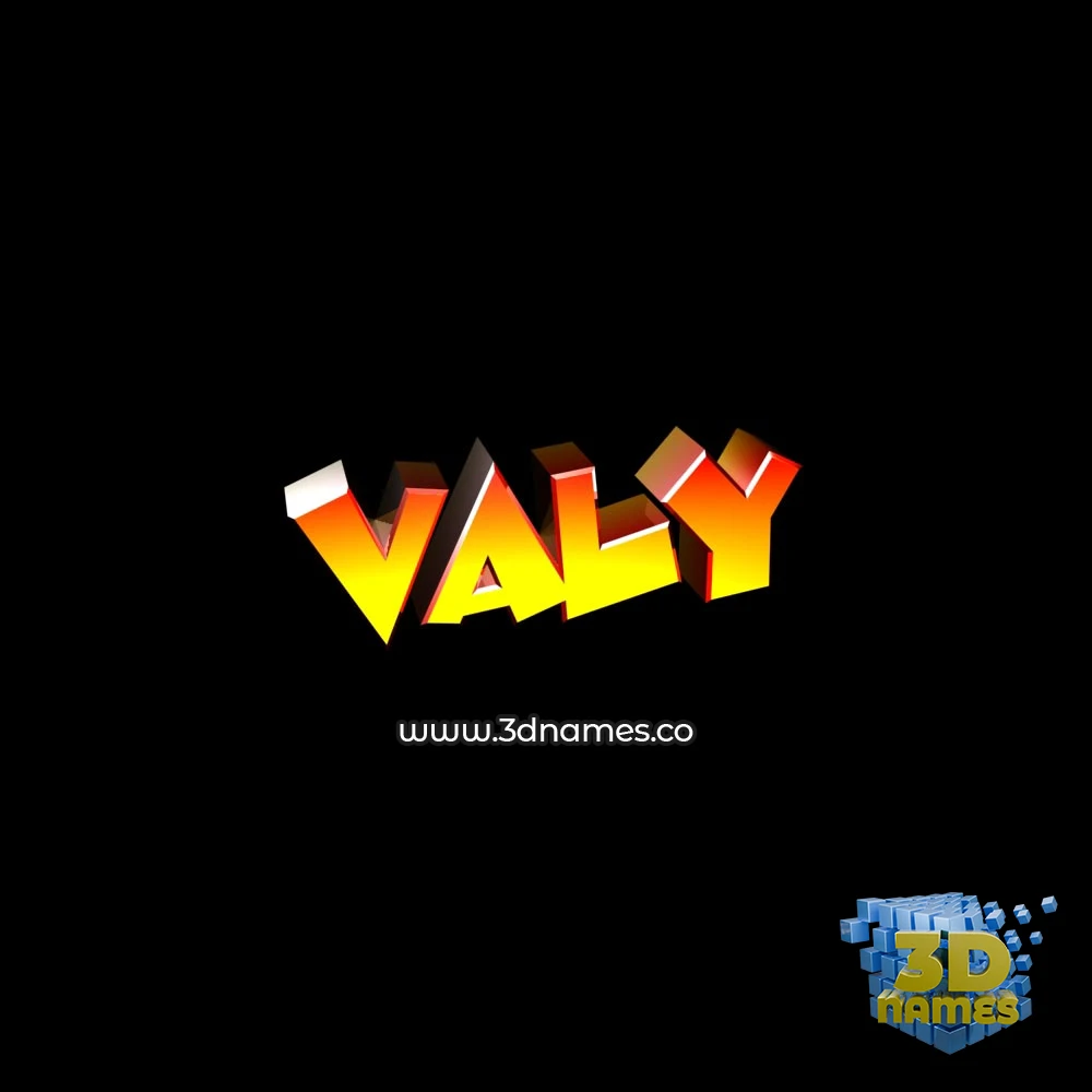 valy in Black Background style - 3D name wallpaper