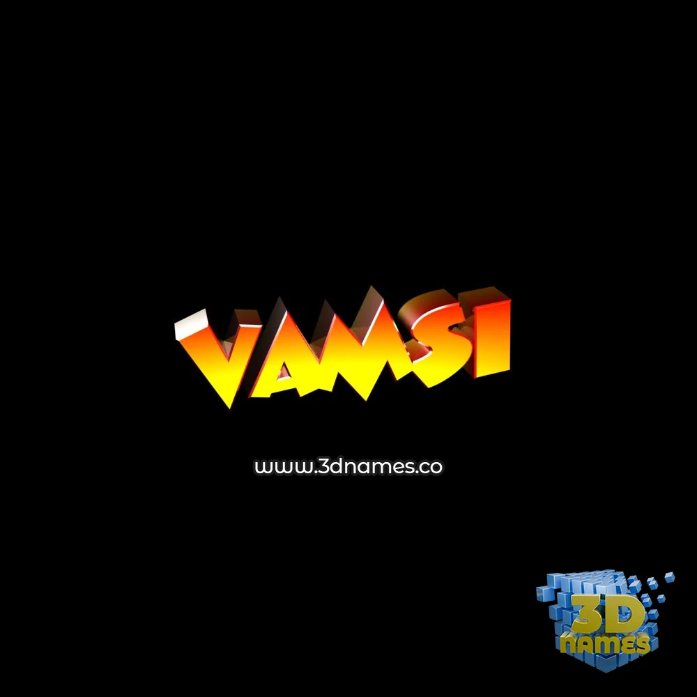 vamsi in Black Background style - 3D name wallpaper