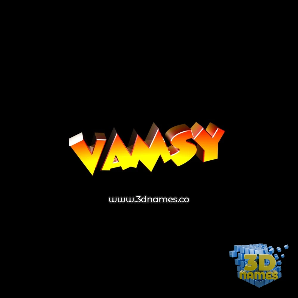 vamsy in Black Background style - 3D name wallpaper