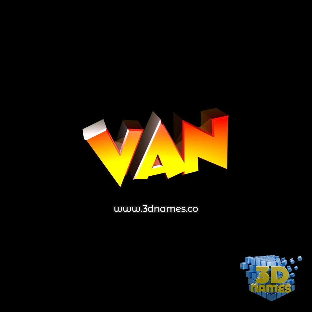 van in Black Background style - 3D name wallpaper