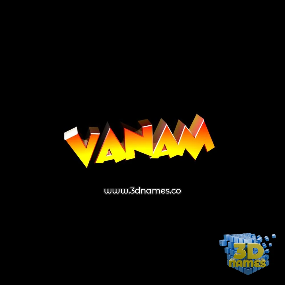 vanam in Black Background style - 3D name wallpaper