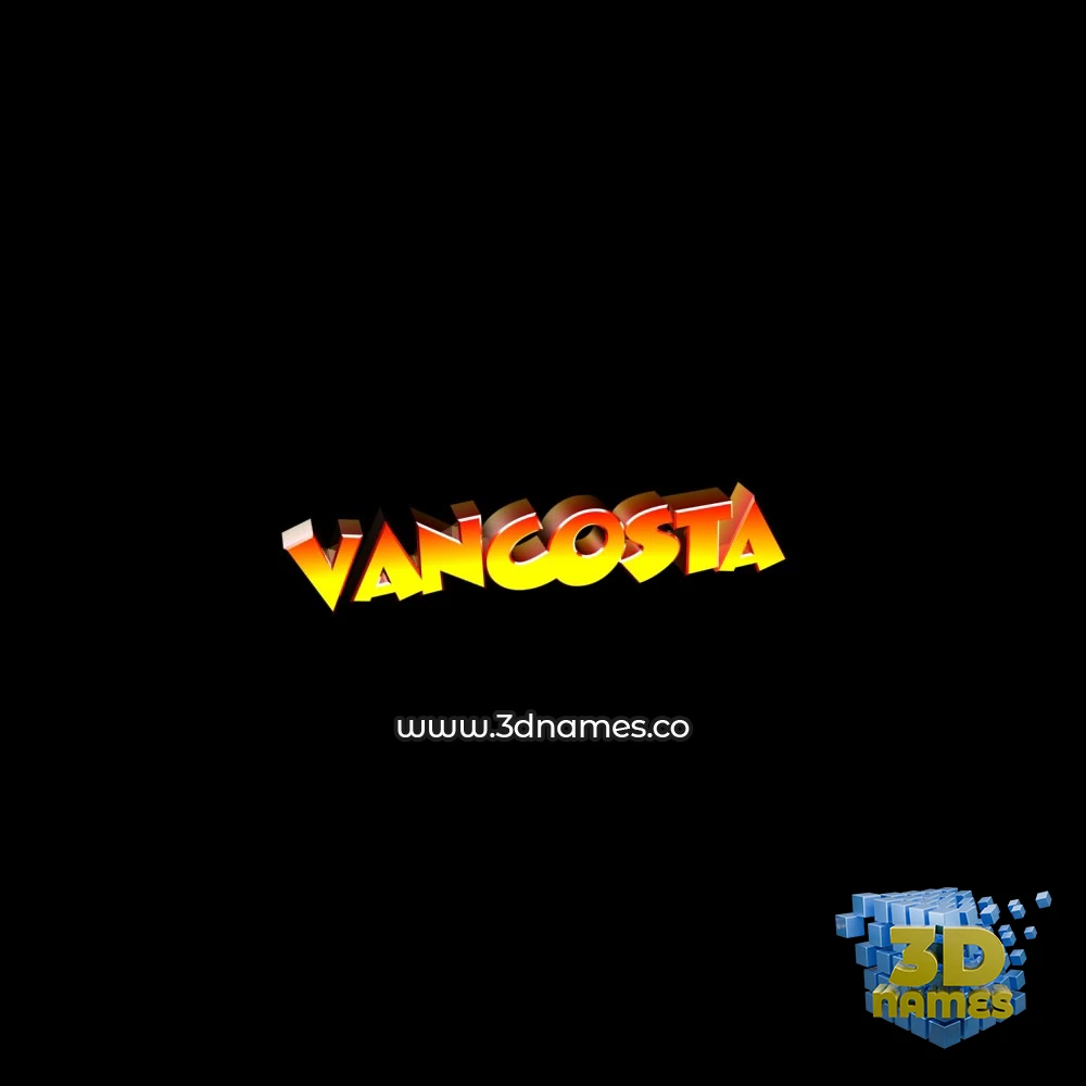 vancosta in Black Background style - 3D name wallpaper