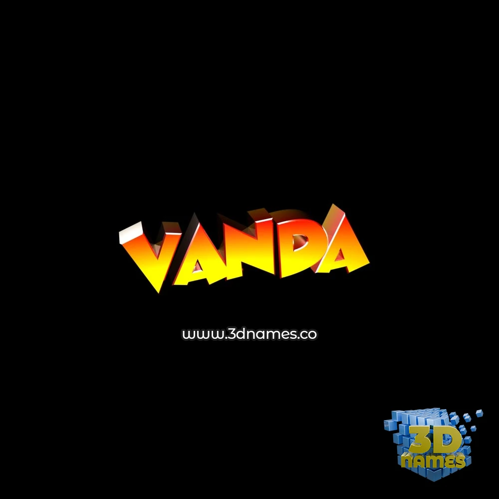 vanda in Black Background style - 3D name wallpaper