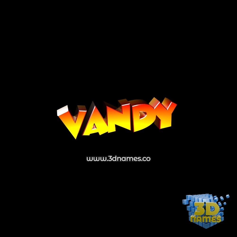 vandy in Black Background style - 3D name wallpaper