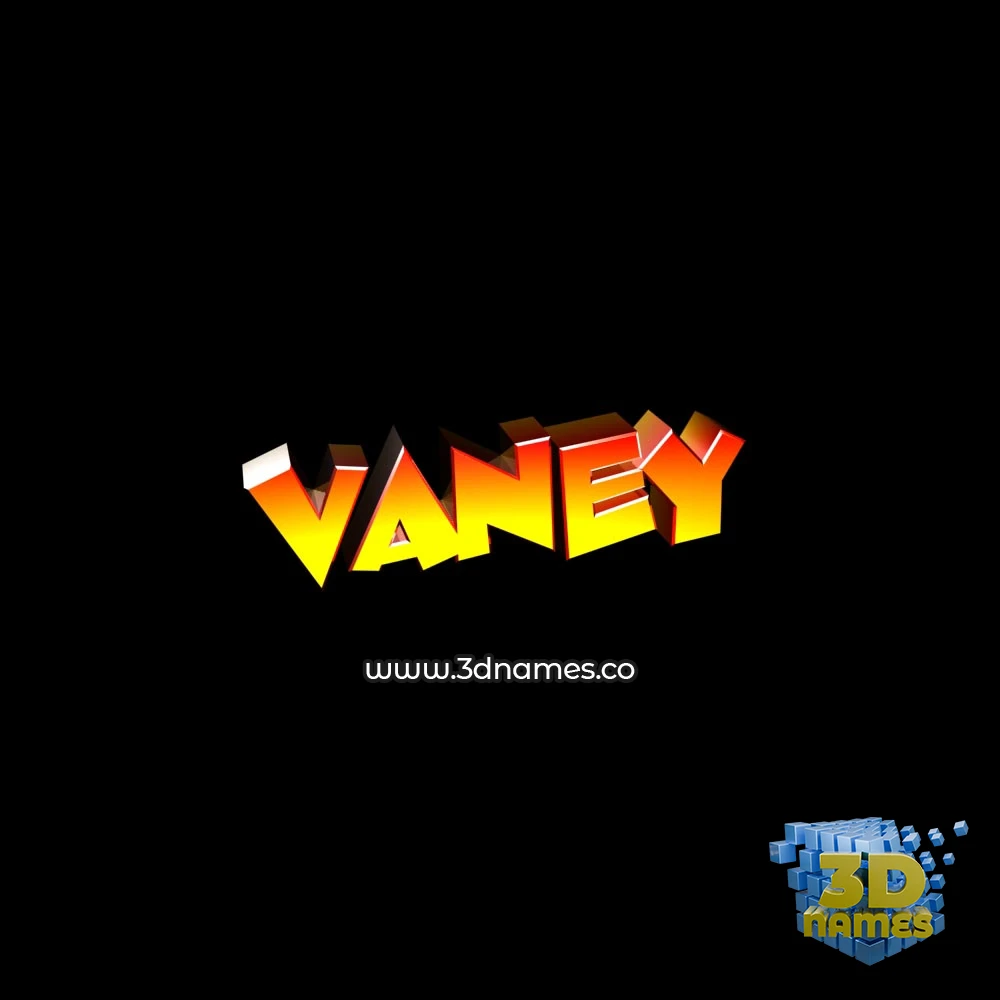 vaney in Black Background style - 3D name wallpaper