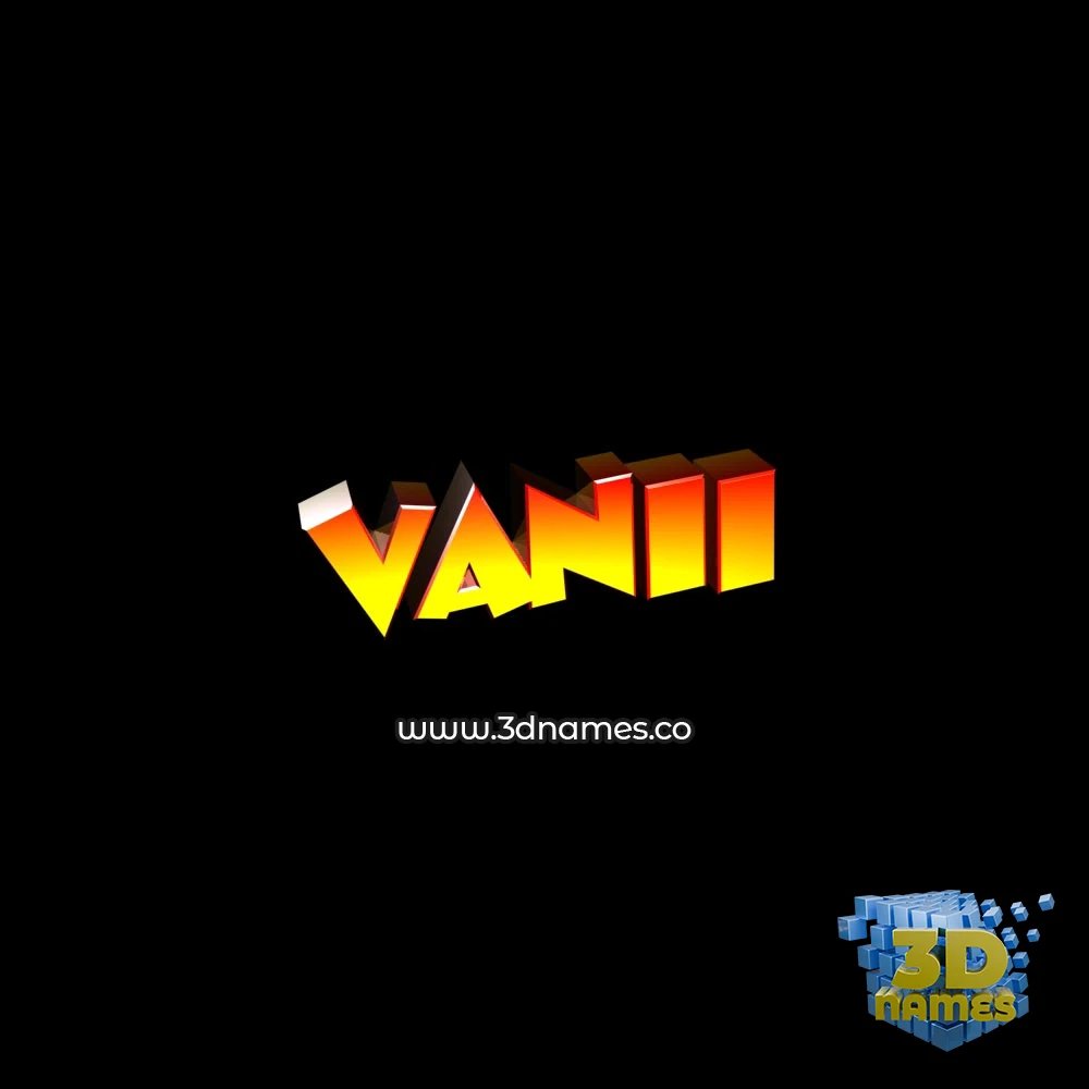 vanii in Black Background style - 3D name wallpaper