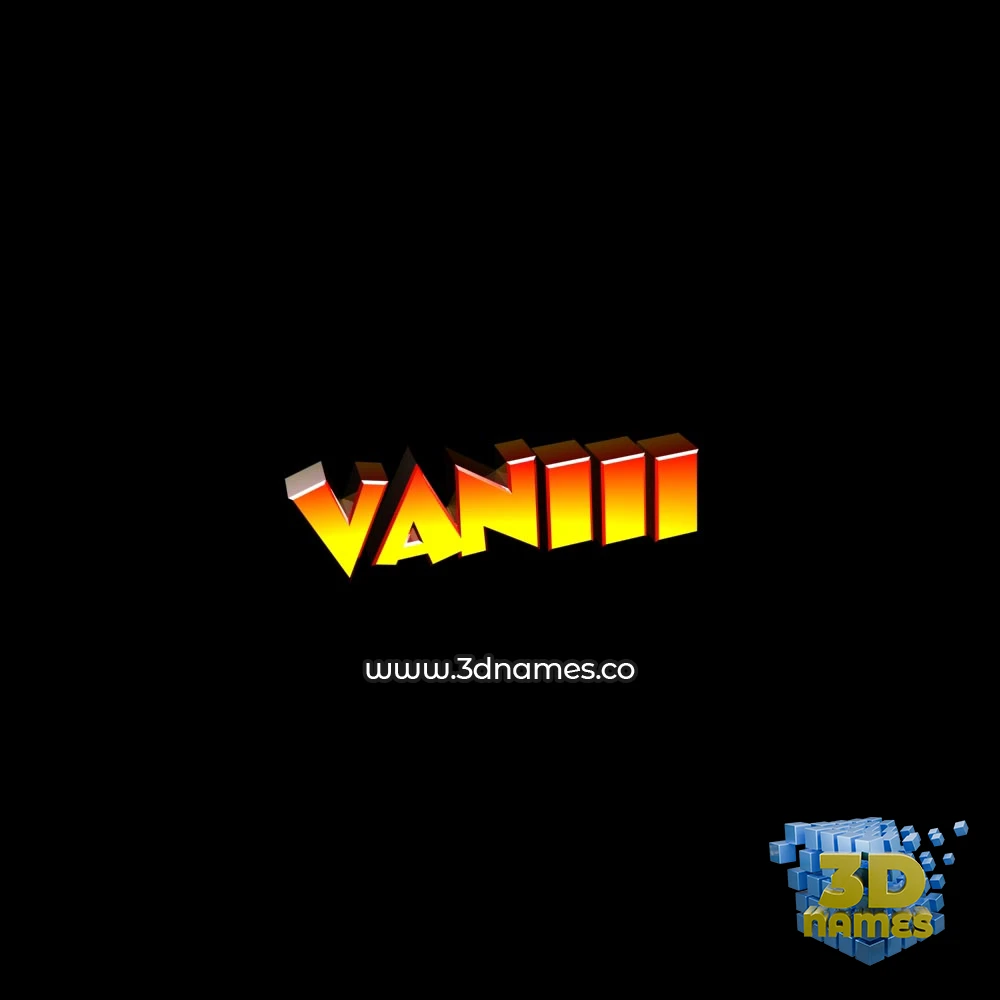 vaniii in Black Background style - 3D name wallpaper
