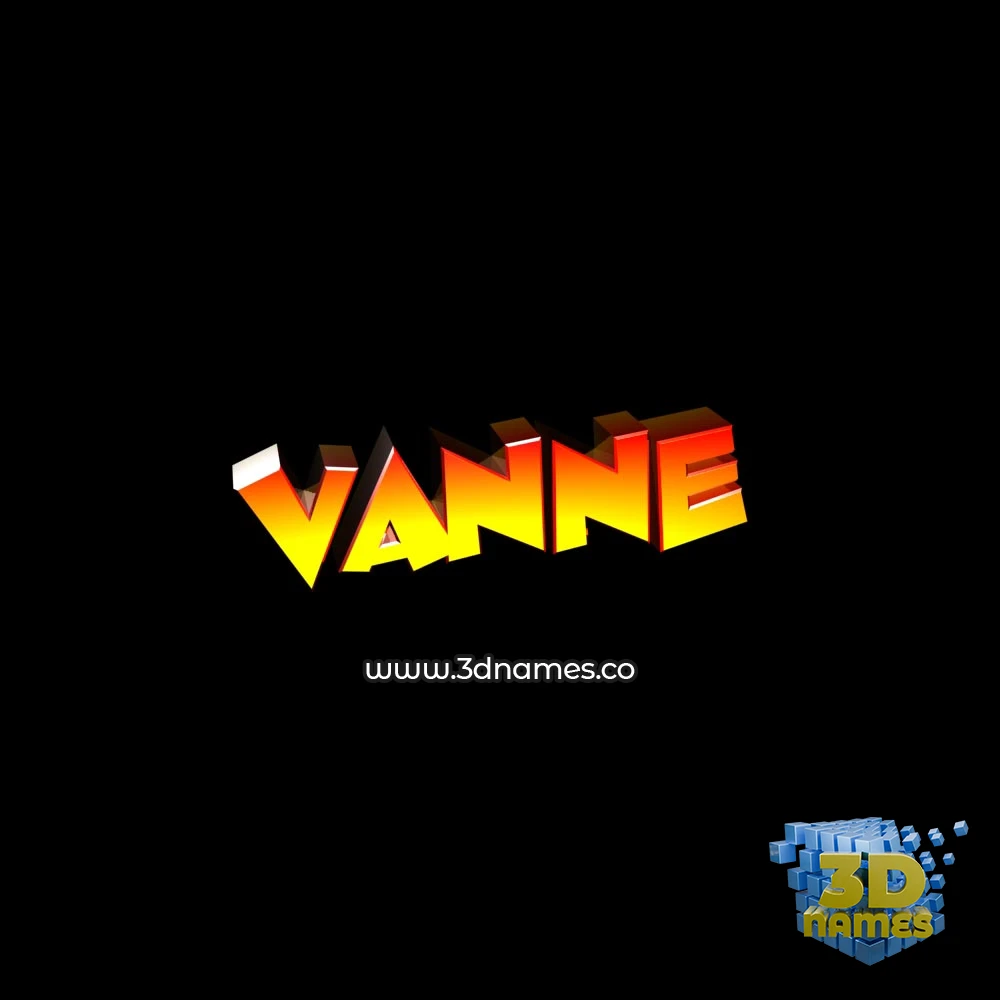 vanne in Black Background style - 3D name wallpaper