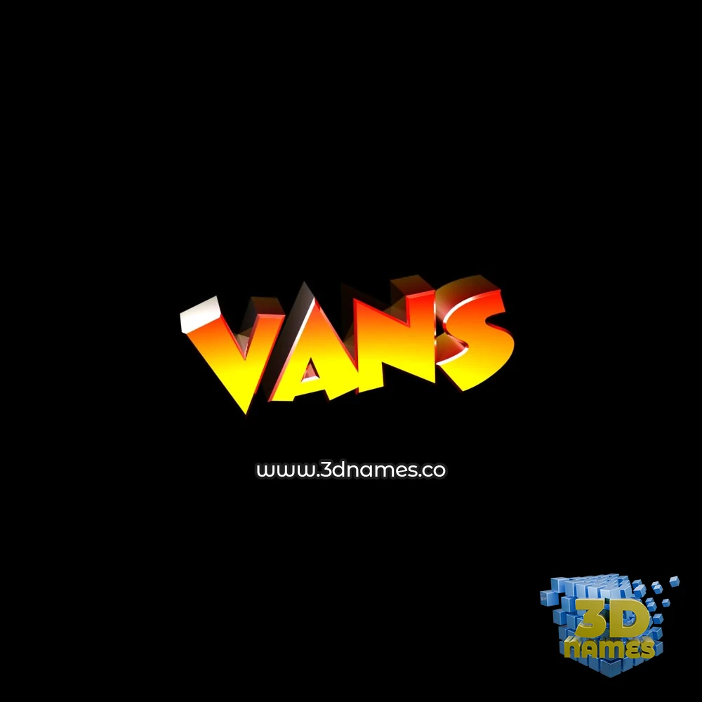 vans in Black Background style - 3D name wallpaper