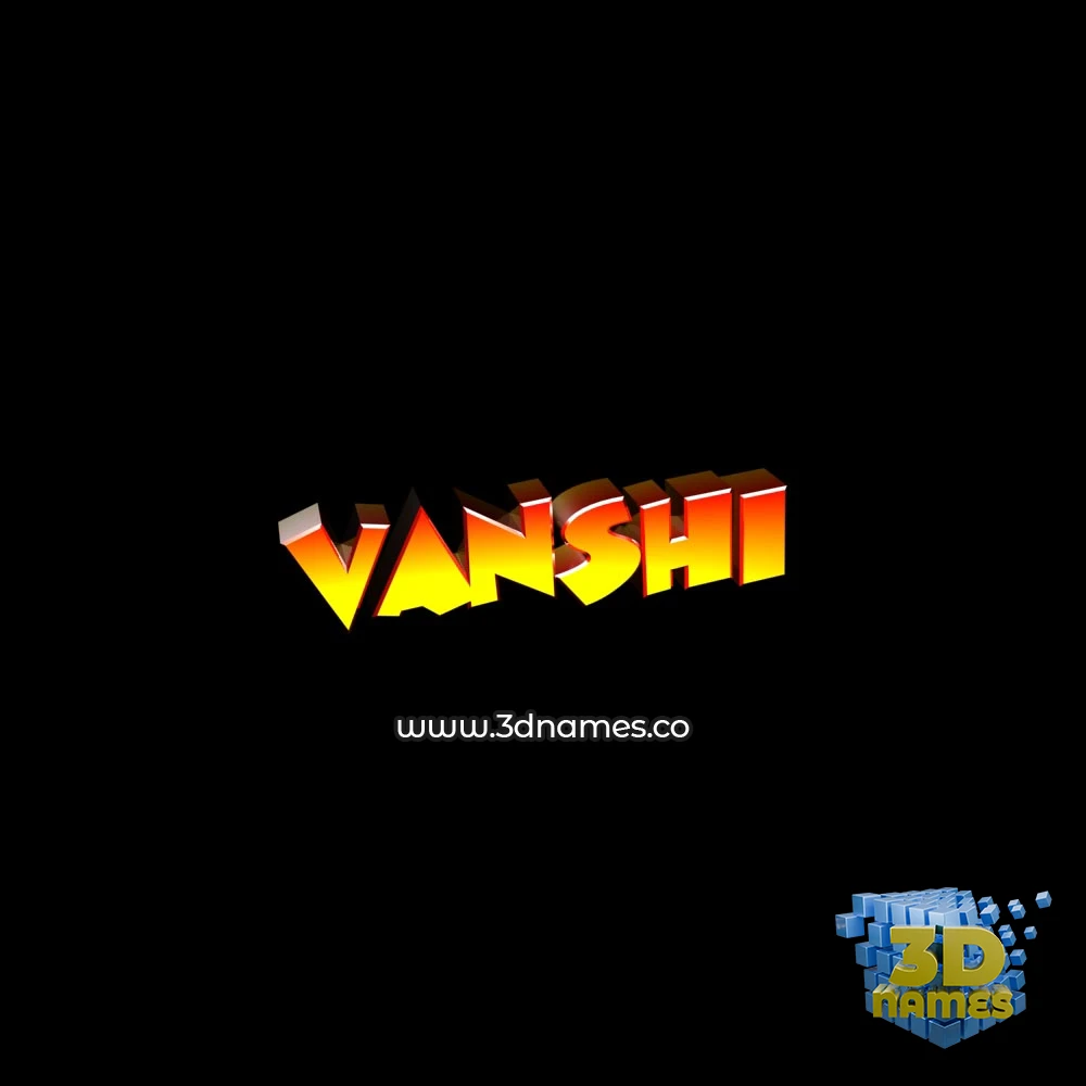 vanshi in Black Background style - 3D name wallpaper