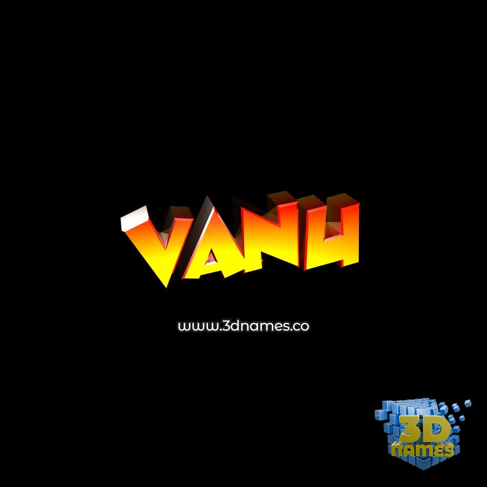 vanu in Black Background style - 3D name wallpaper