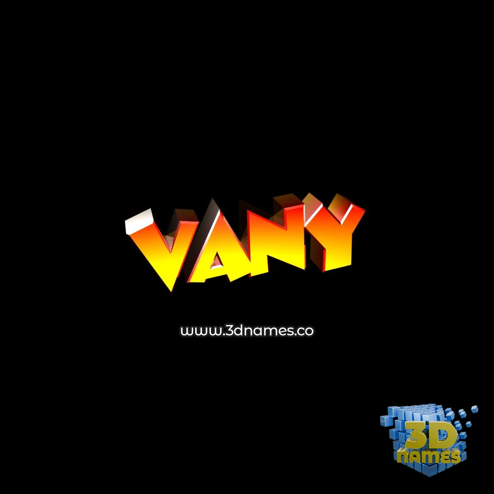 vany in Black Background style - 3D name wallpaper