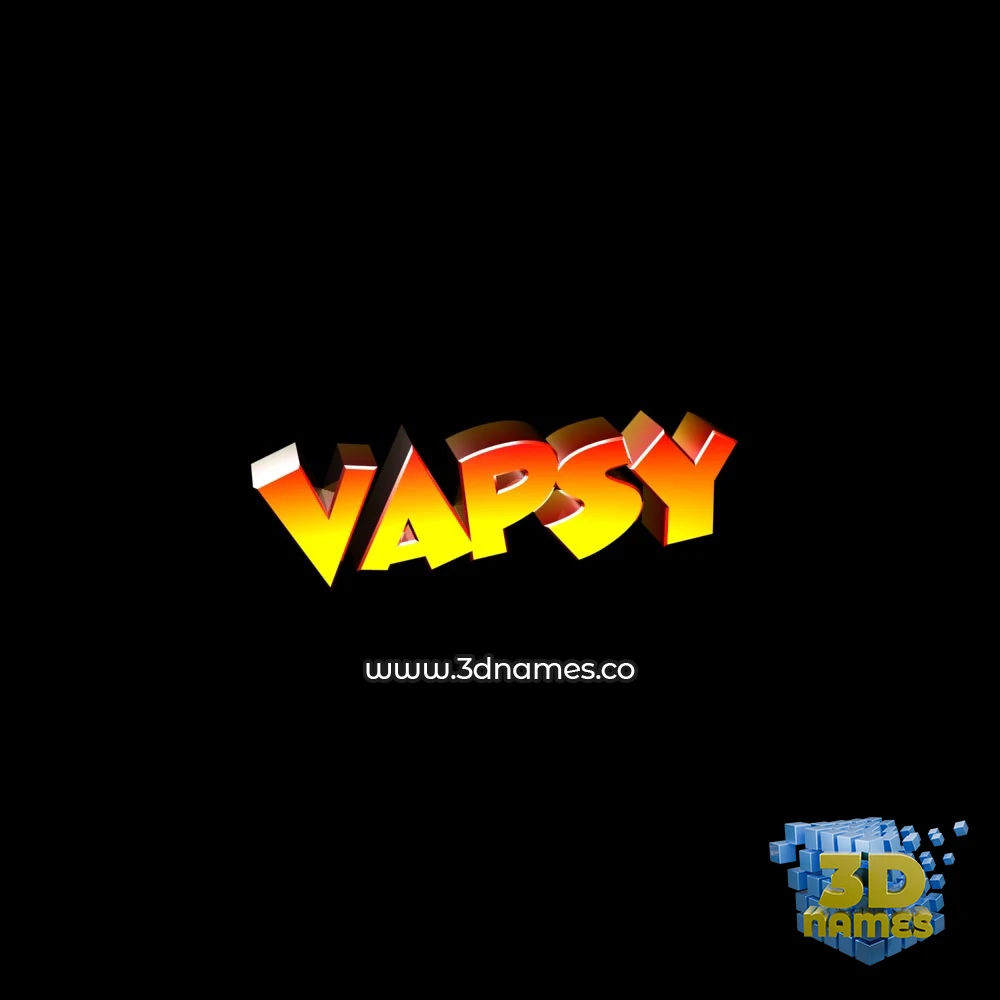 vapsy in Black Background style - 3D name wallpaper