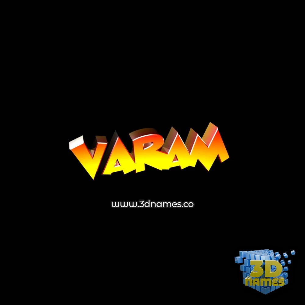 varam in Black Background style - 3D name wallpaper