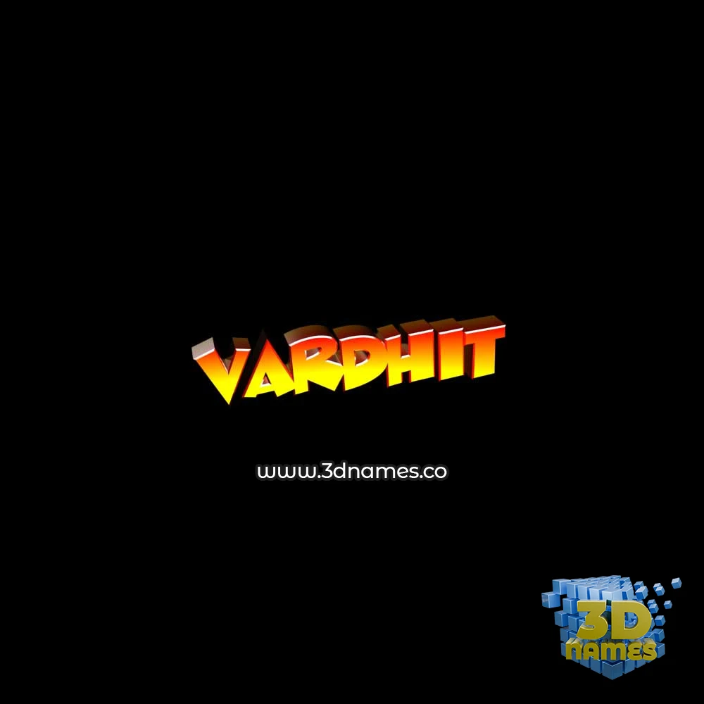 vardhit in Black Background style - 3D name wallpaper