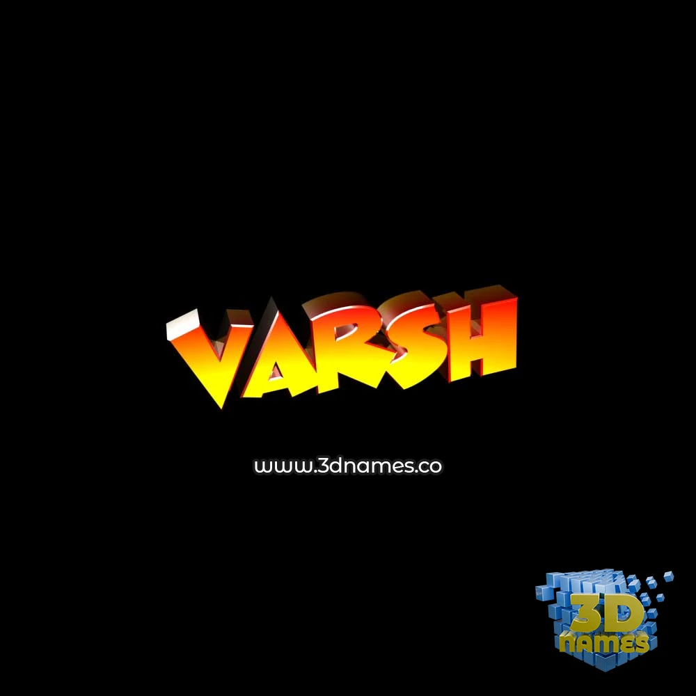 varsh in Black Background style - 3D name wallpaper