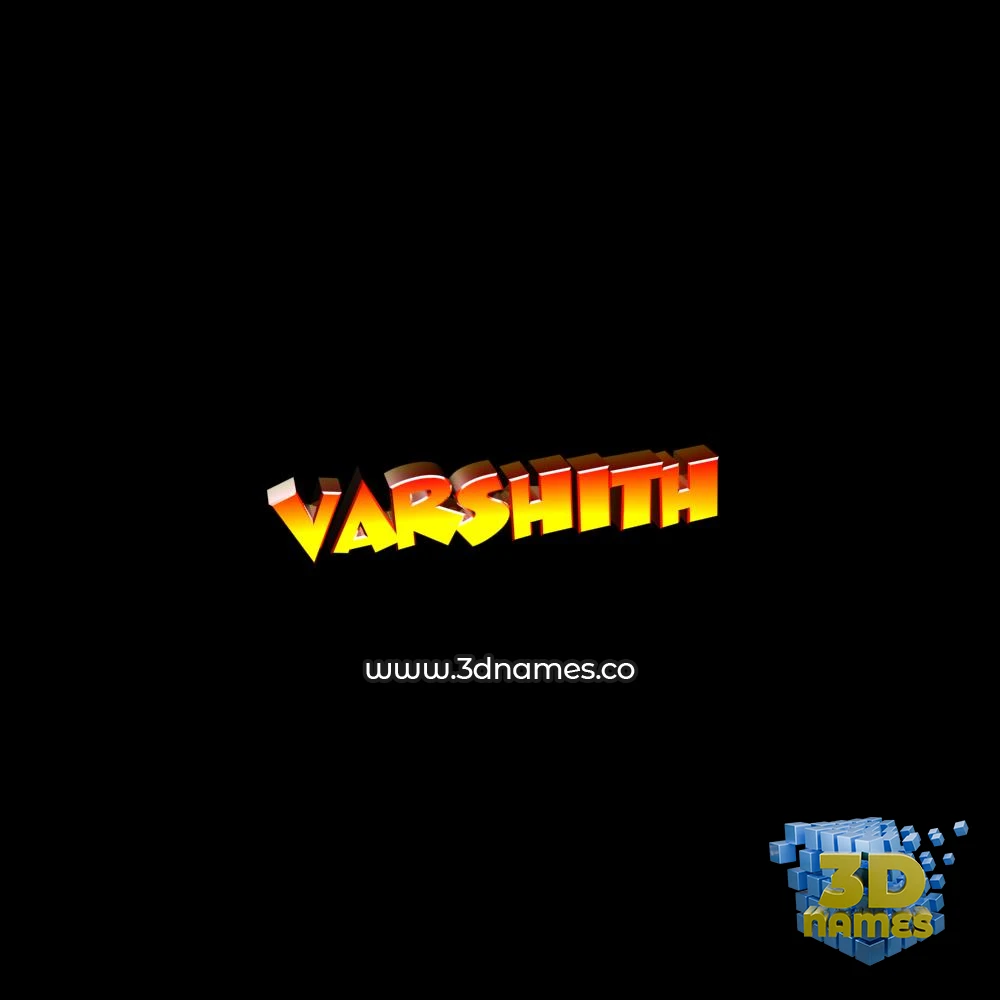 varshith in Black Background style - 3D name wallpaper