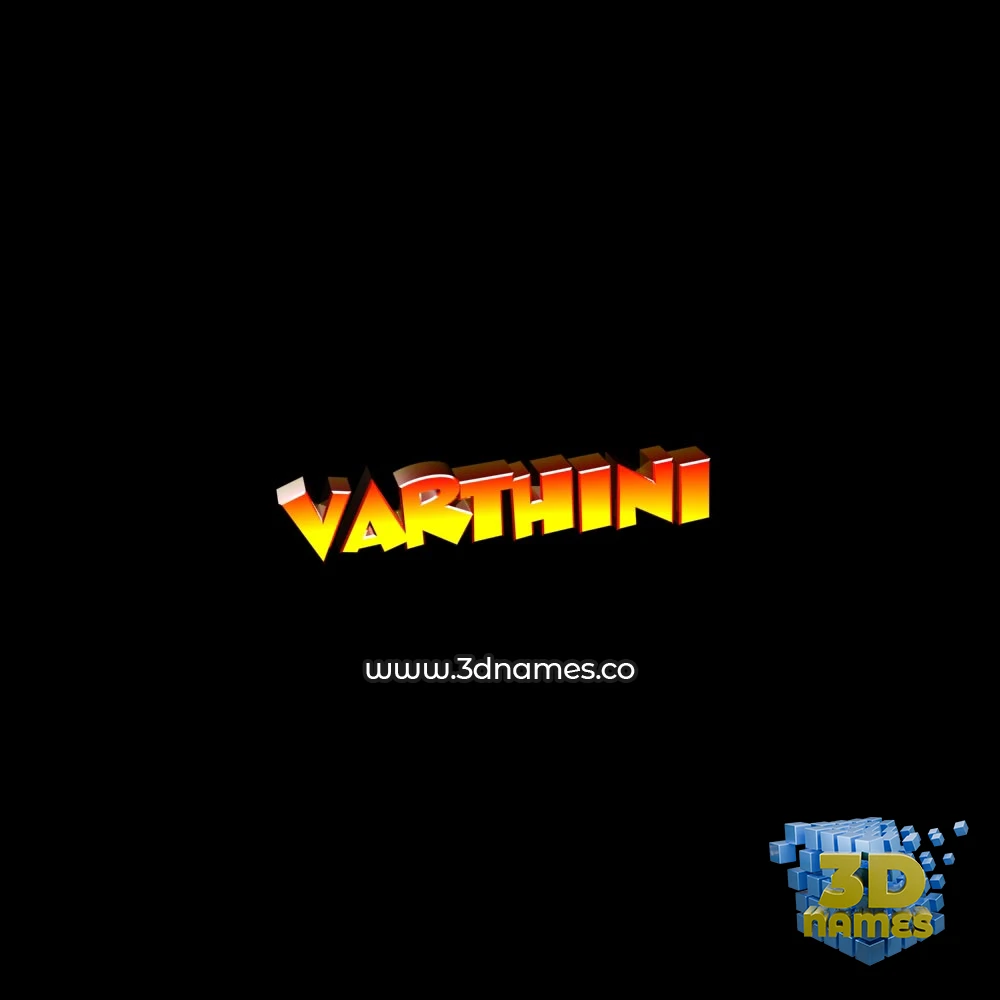 varthini in Black Background style - 3D name wallpaper