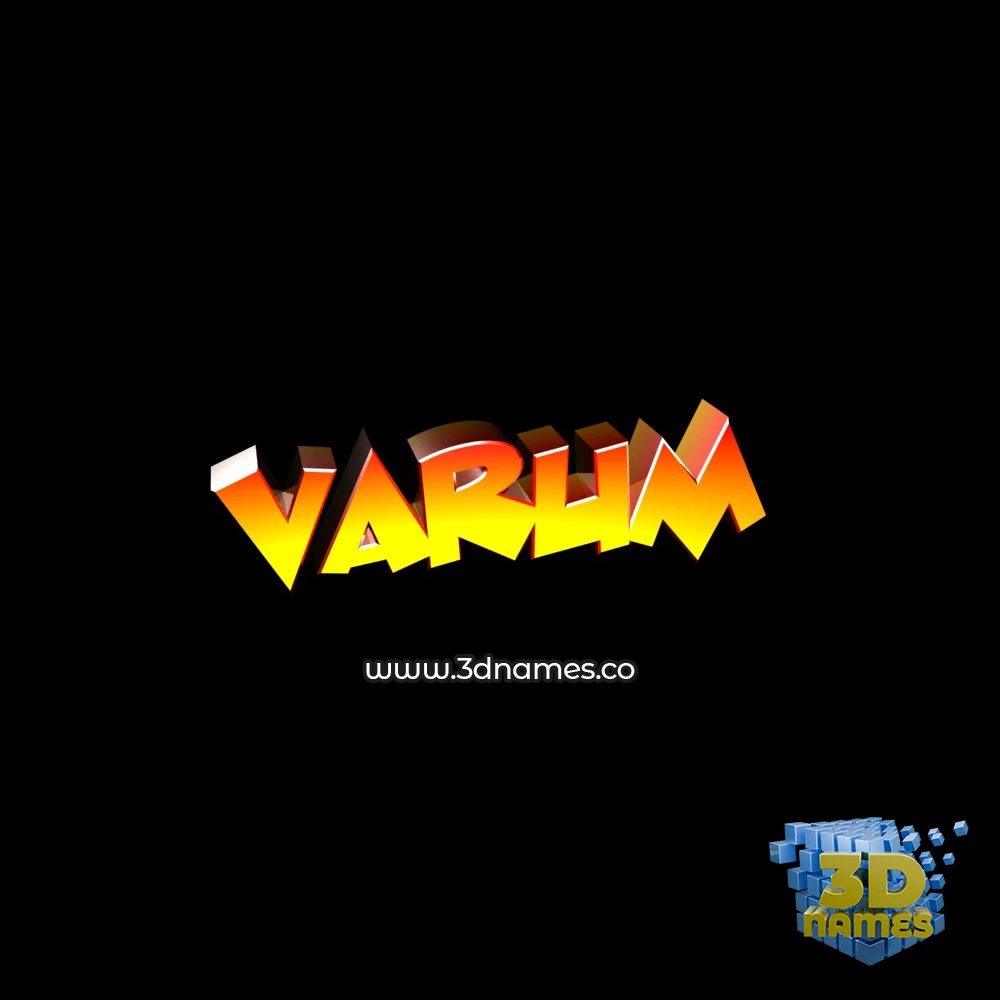varum in Black Background style - 3D name wallpaper