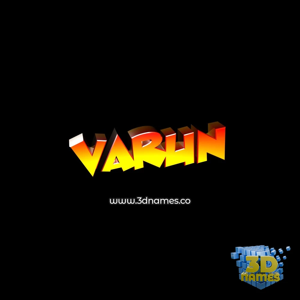 varun in Black Background style - 3D name wallpaper