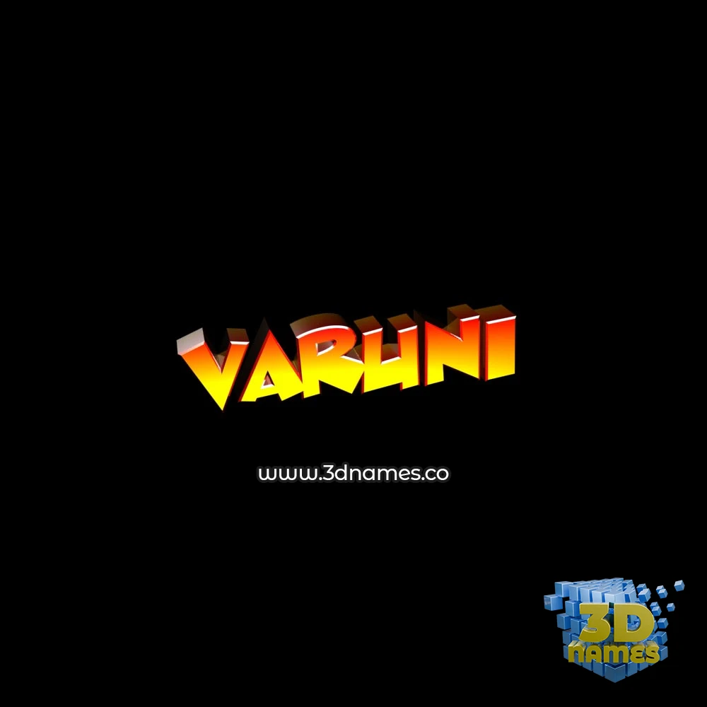 varuni in Black Background style - 3D name wallpaper