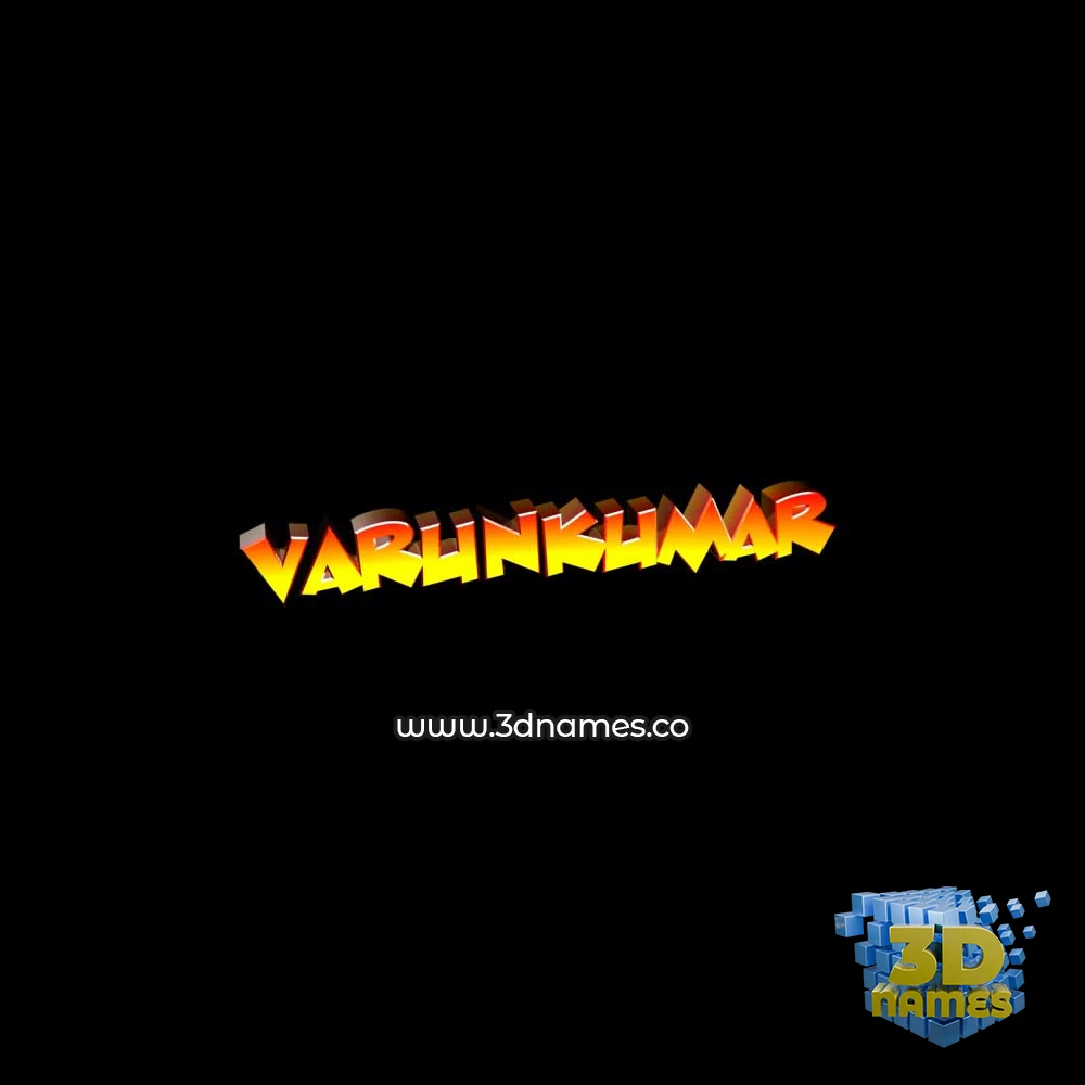 varunkumar in Black Background style - 3D name wallpaper