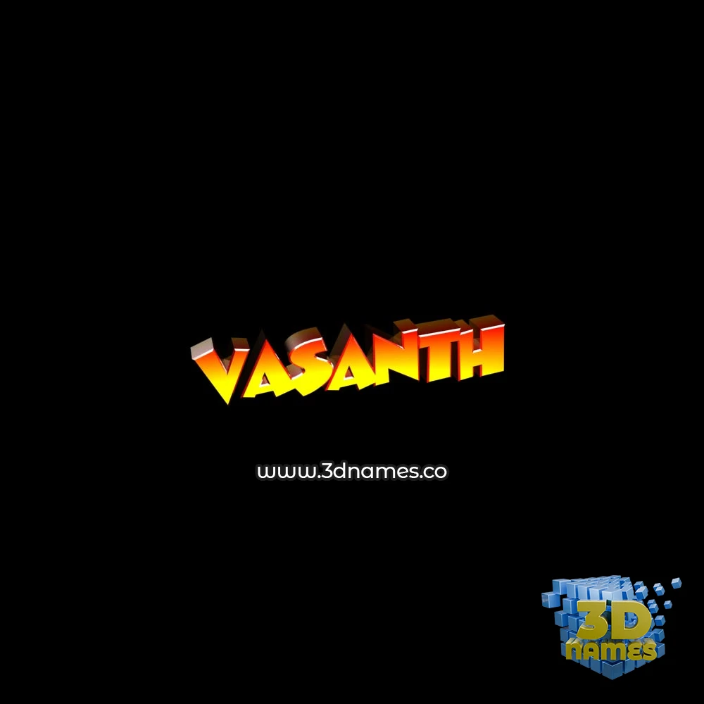 vasanth in Black Background style - 3D name wallpaper