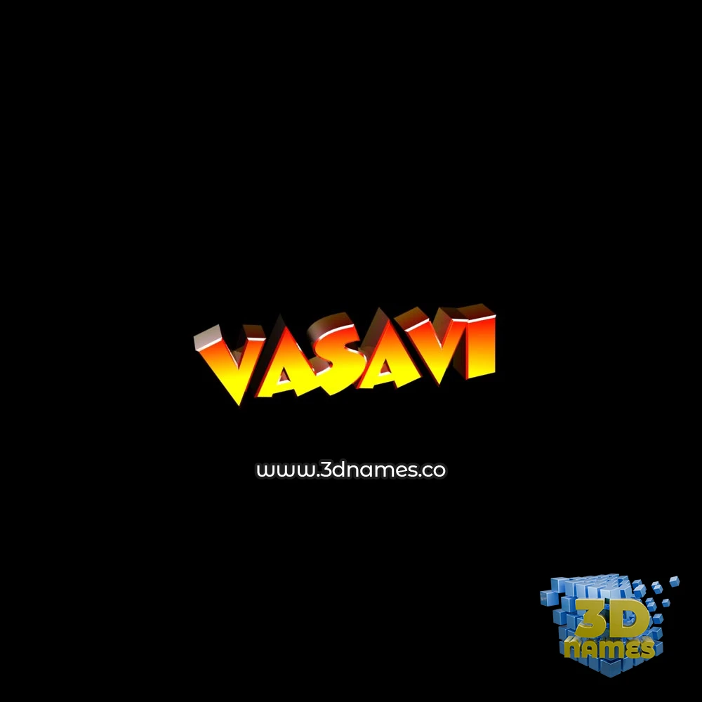 vasavi in Black Background style - 3D name wallpaper