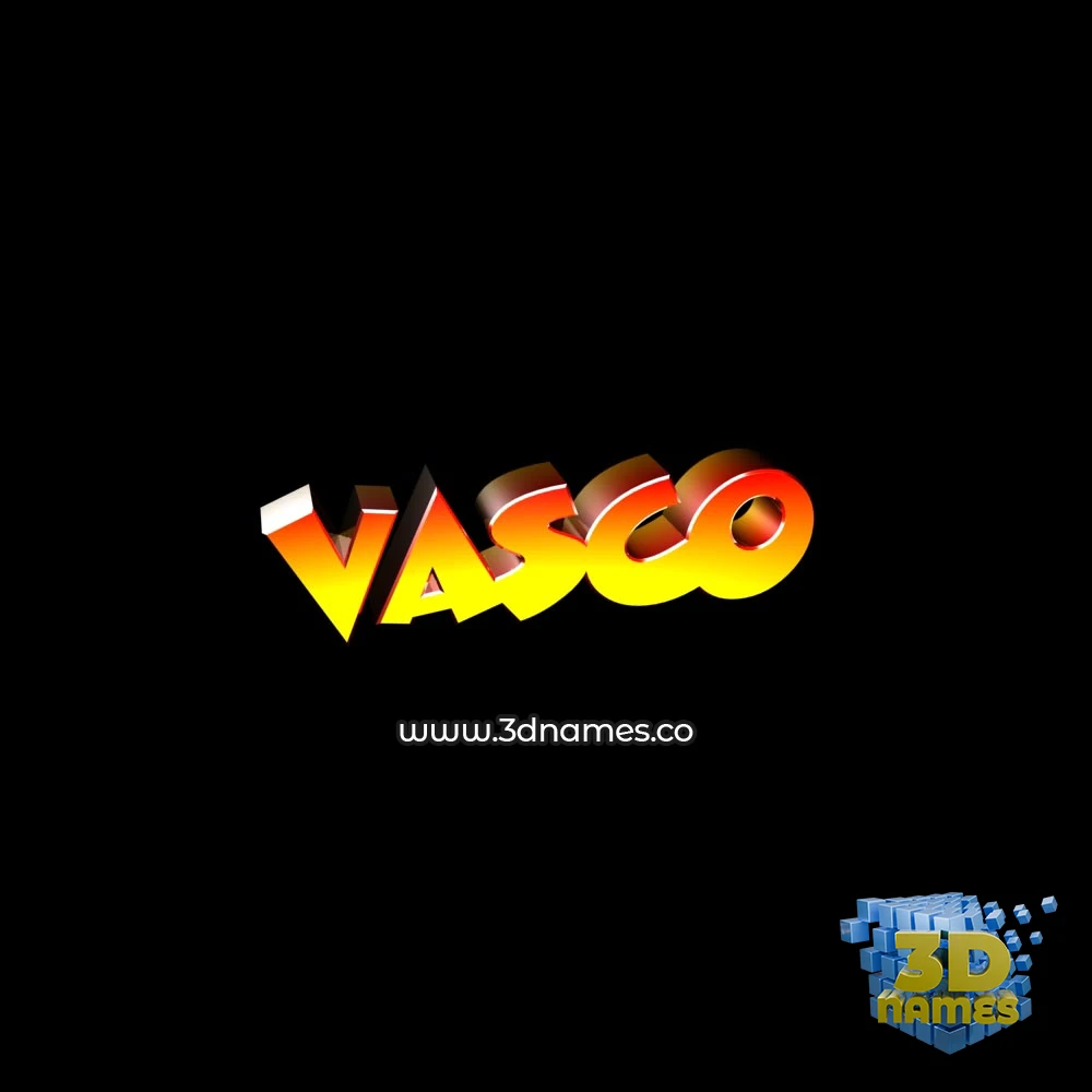 vasco in Black Background style - 3D name wallpaper