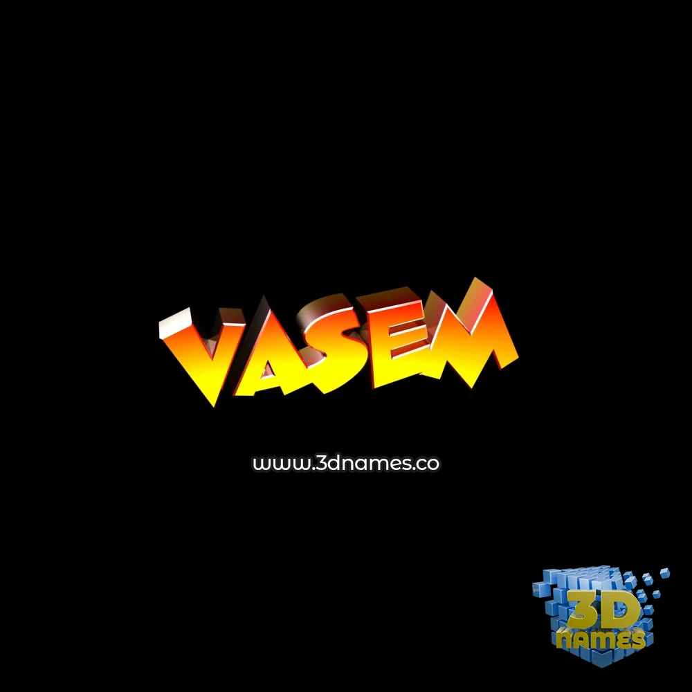 vasem in Black Background style - 3D name wallpaper