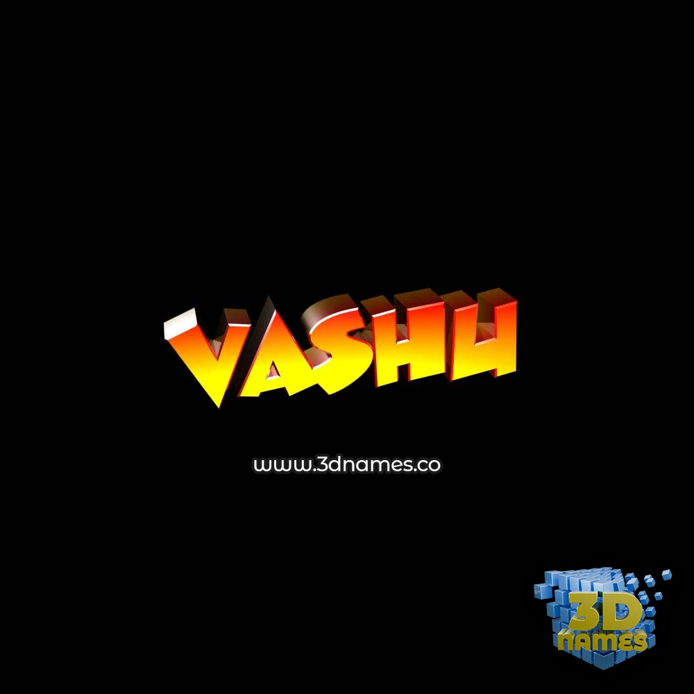 vashu in Black Background style - 3D name wallpaper
