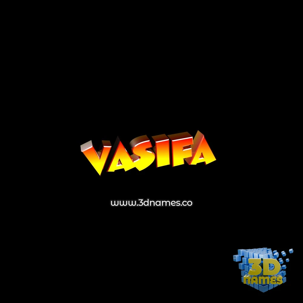 vasifa in Black Background style - 3D name wallpaper