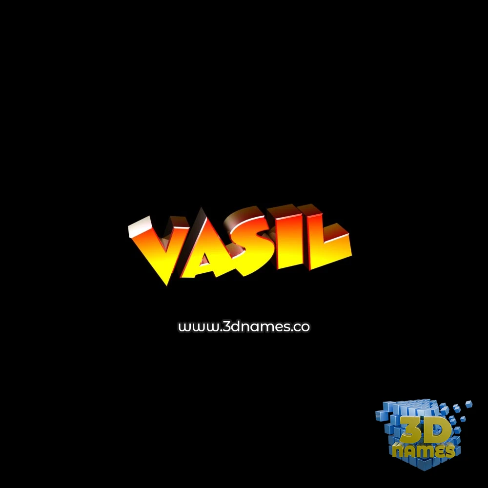 vasil in Black Background style - 3D name wallpaper