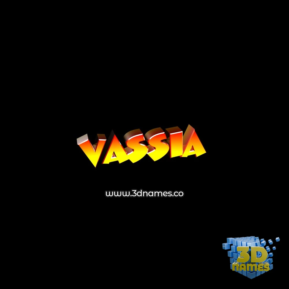 vassia in Black Background style - 3D name wallpaper