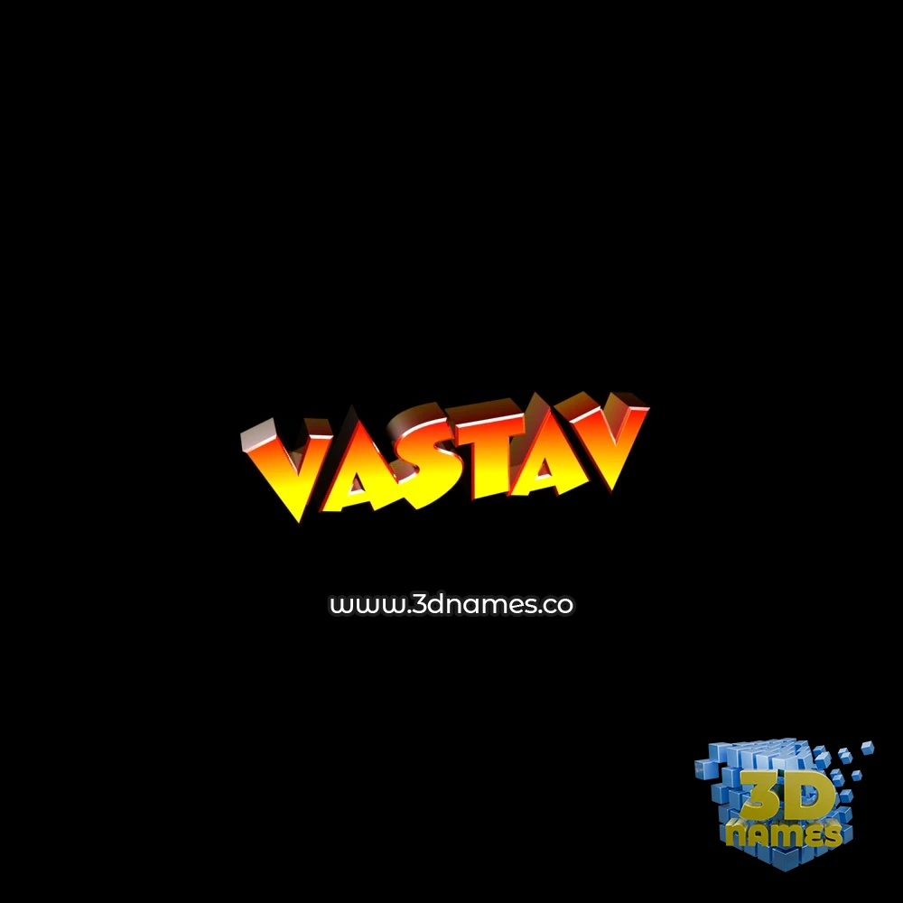 vastav in Black Background style - 3D name wallpaper