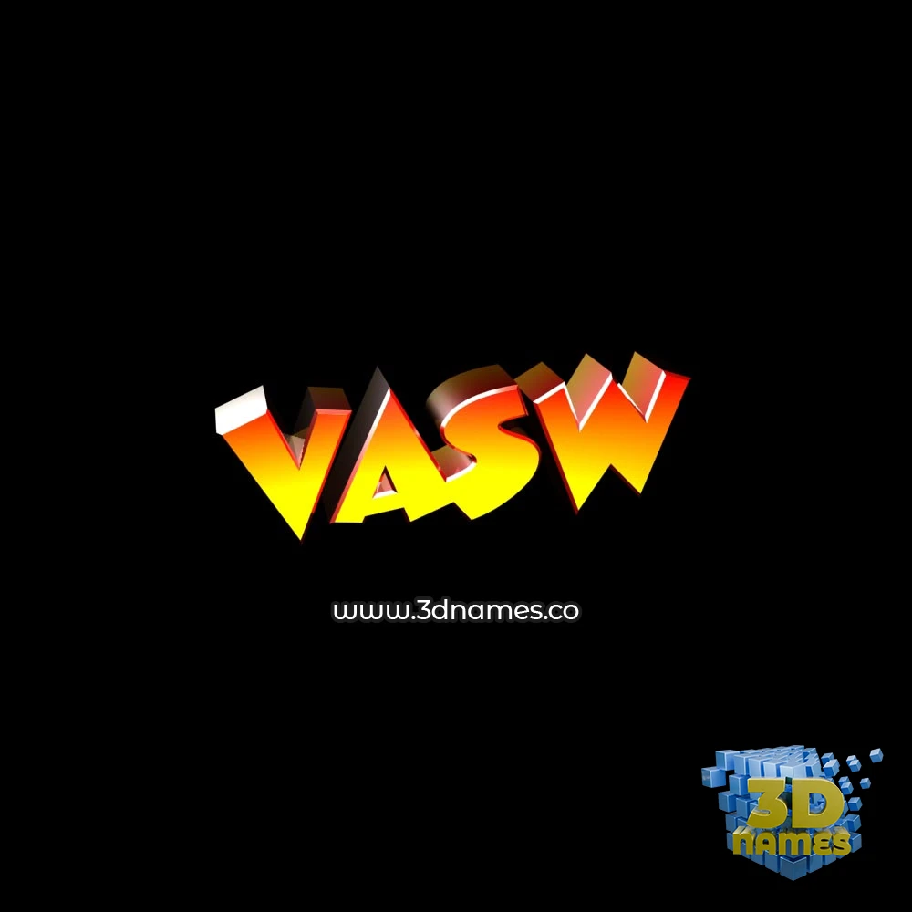 vasw in Black Background style - 3D name wallpaper