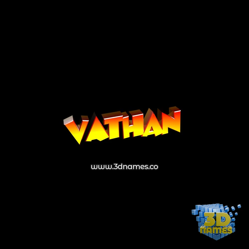 vathan in Black Background style - 3D name wallpaper