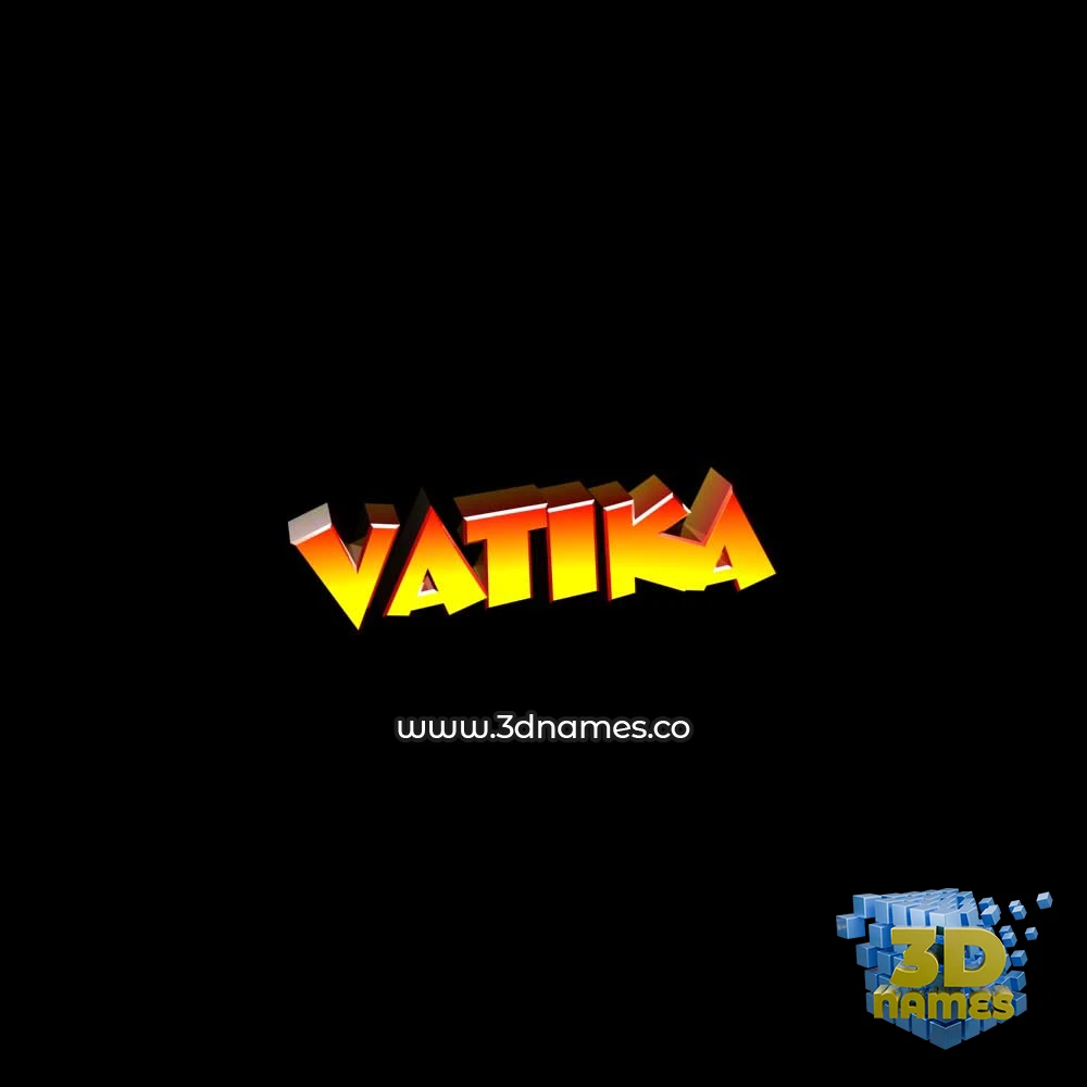 vatika in Black Background style - 3D name wallpaper