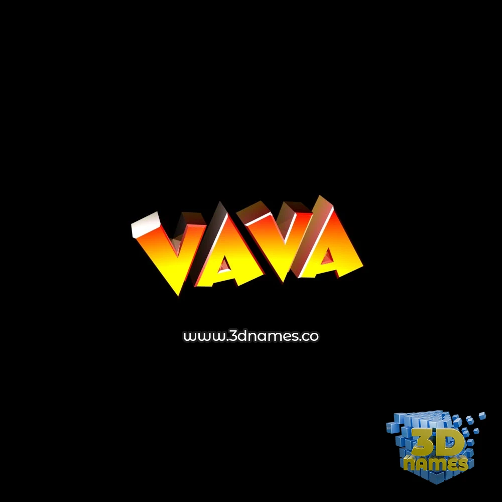 vava in Black Background style - 3D name wallpaper
