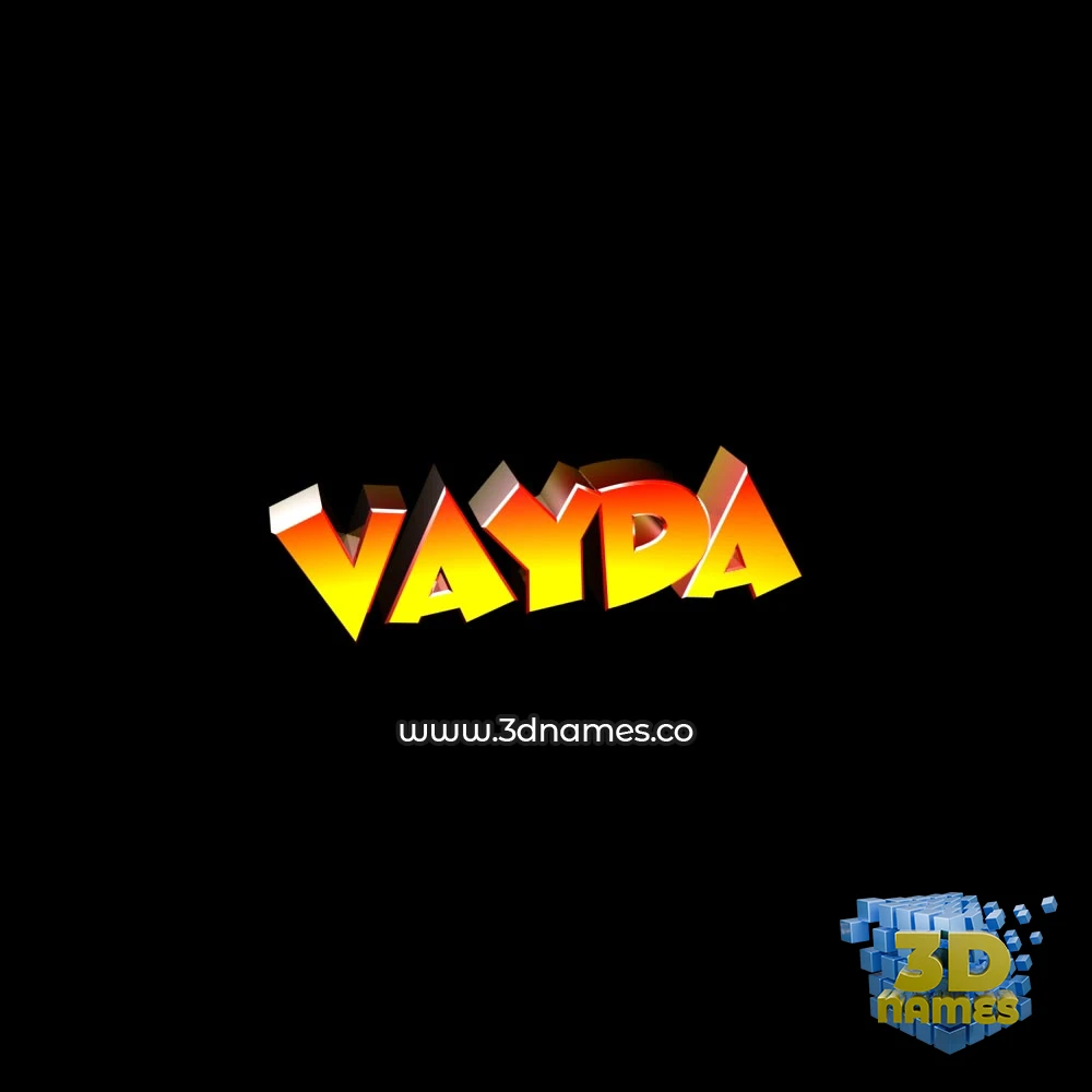 vayda in Black Background style - 3D name wallpaper
