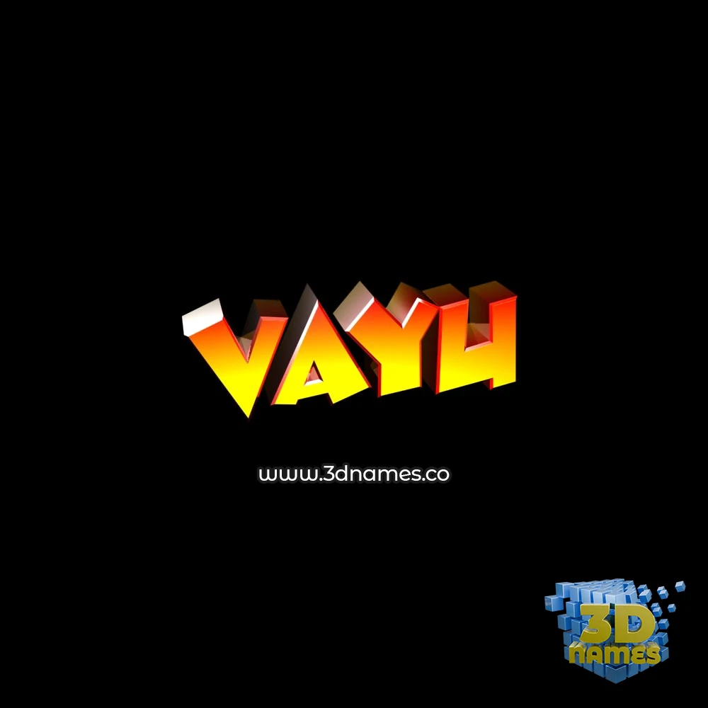 vayu in Black Background style - 3D name wallpaper