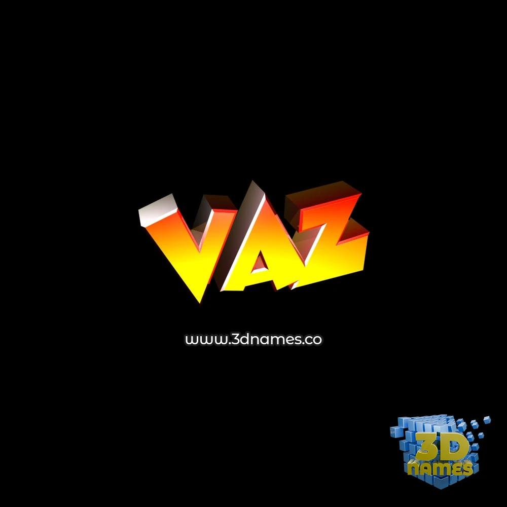 vaz in Black Background style - 3D name wallpaper