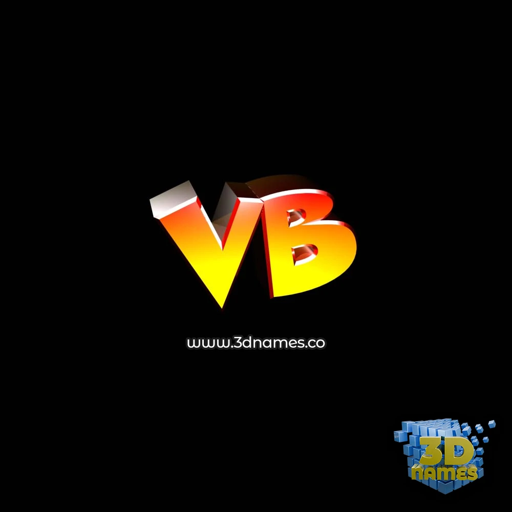 vb in Black Background style - 3D name wallpaper