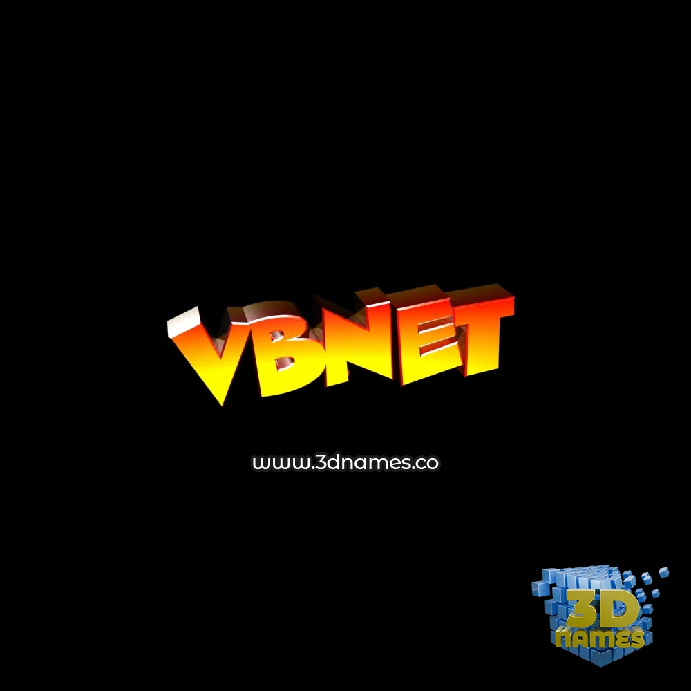 vbnet in Black Background style - 3D name wallpaper