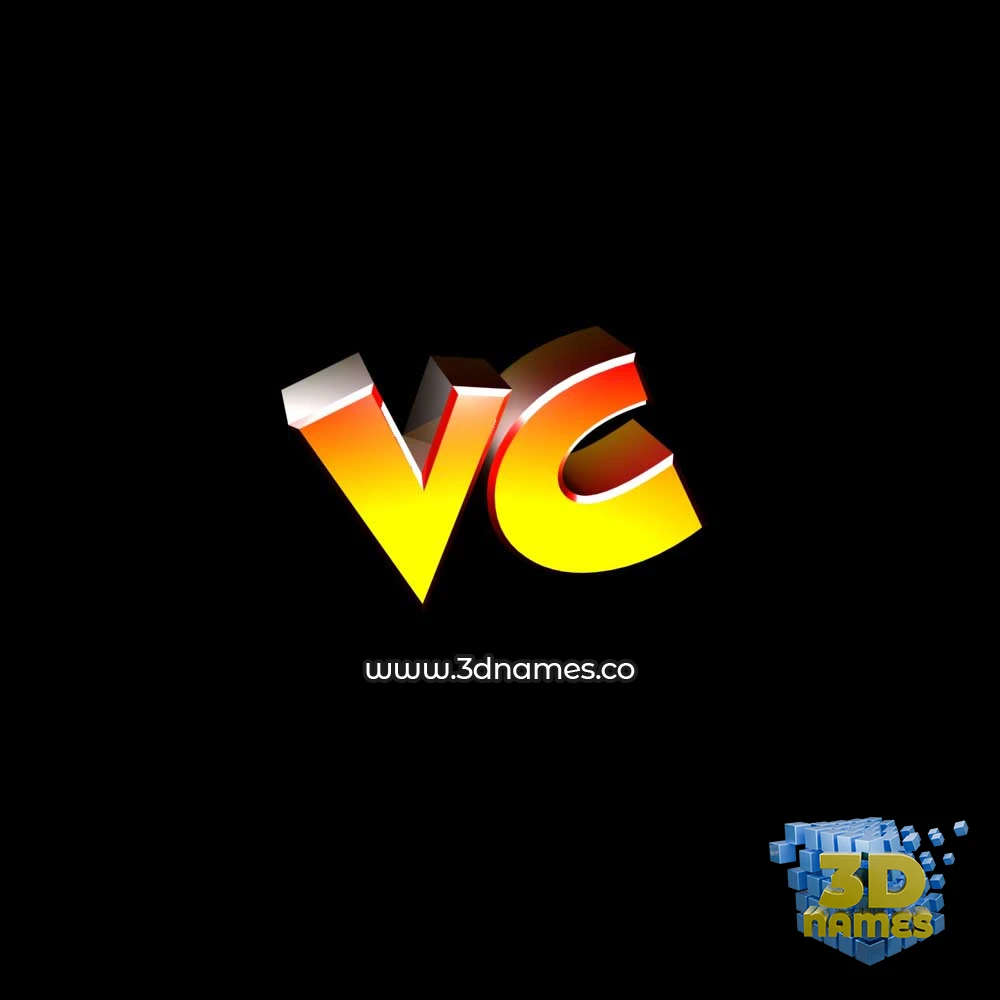 vc in Black Background style - 3D name wallpaper