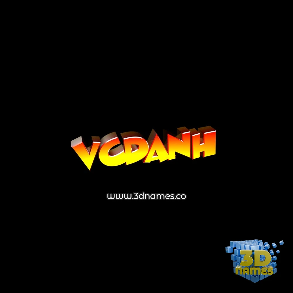 vcdanh in Black Background style - 3D name wallpaper