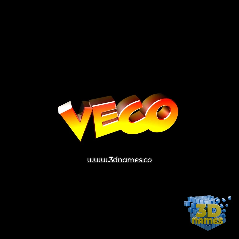 veco in Black Background style - 3D name wallpaper