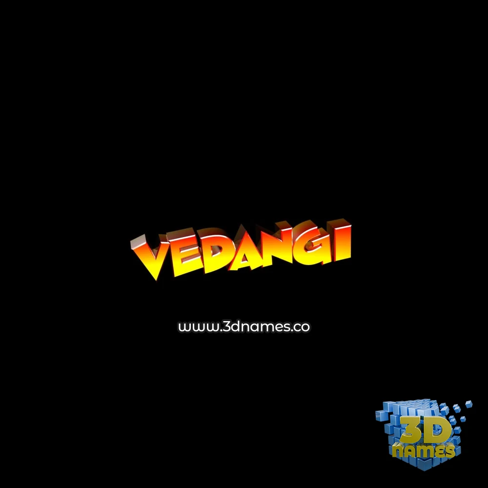 vedangi in Black Background style - 3D name wallpaper